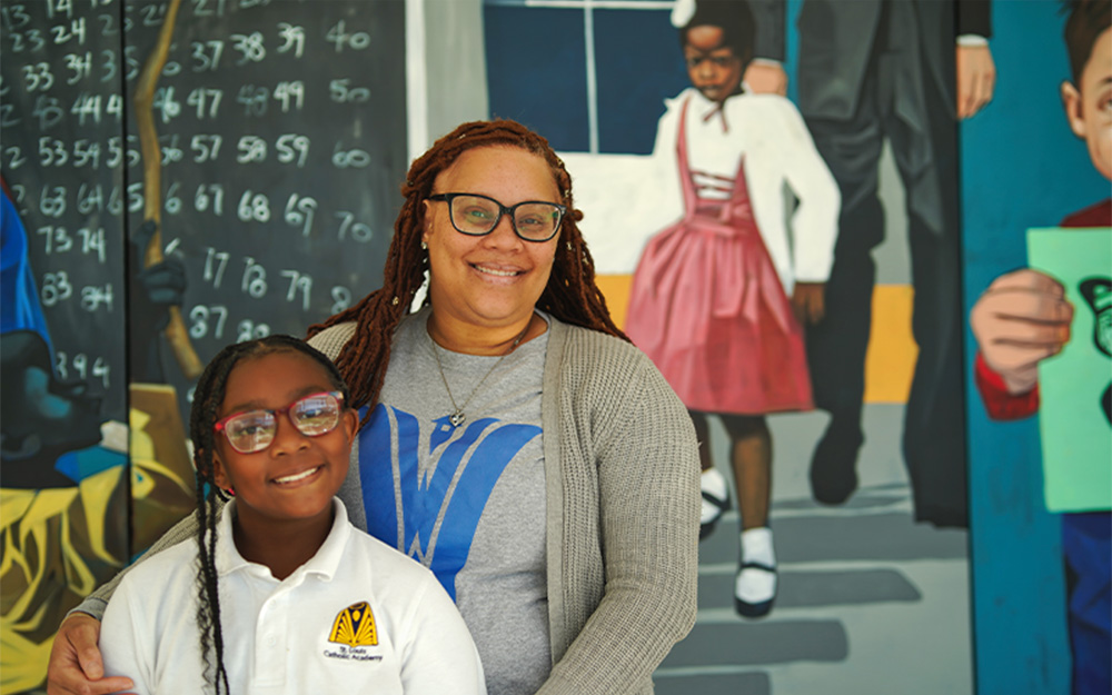 Community cooking with child