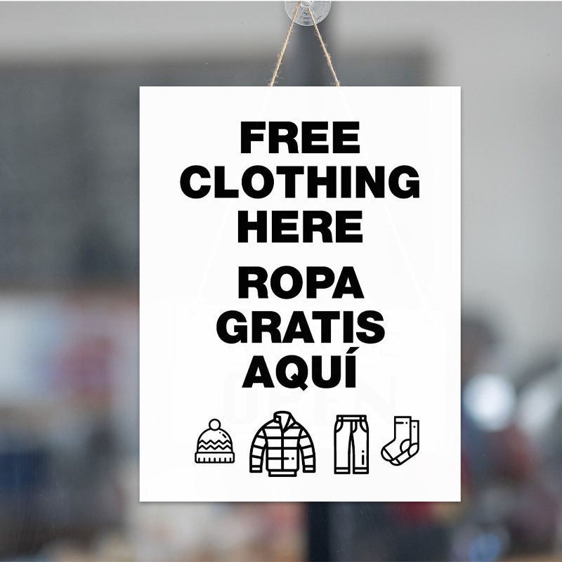 Free clothing here in English and Spanish